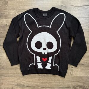 Skelanimals Jack The Rabbit Diego Bat Black Pullover Sweater Medium Women